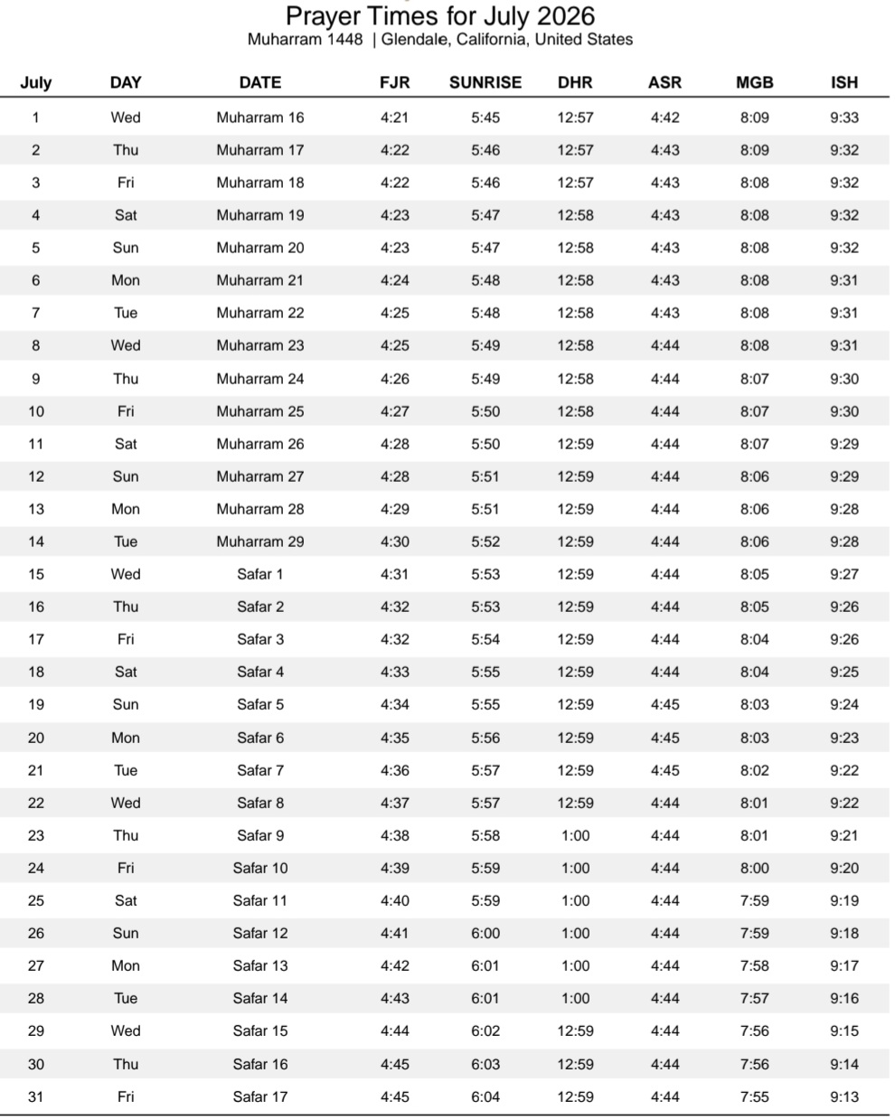 91205 July 2026 prayer times 91205 July 2026 prayer times